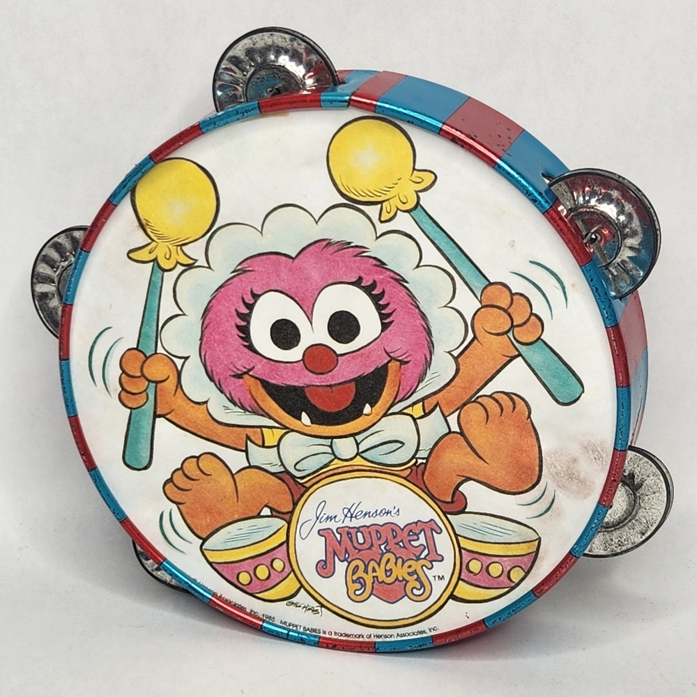 Vintage 1985 Jim Henson's Muppet Babies Animal Tambourine Toy Instrument